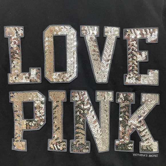 NWT Victorias Secret Love Pink Hoodie Faux Fur Lined Y2K Sequin Bling 2011 XS - Picture 4 of 14
